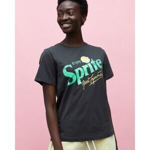 H & M Women’s Sprite Short Sleeve Soft Cotton Jersey T-Shirt Size M Black Green‎